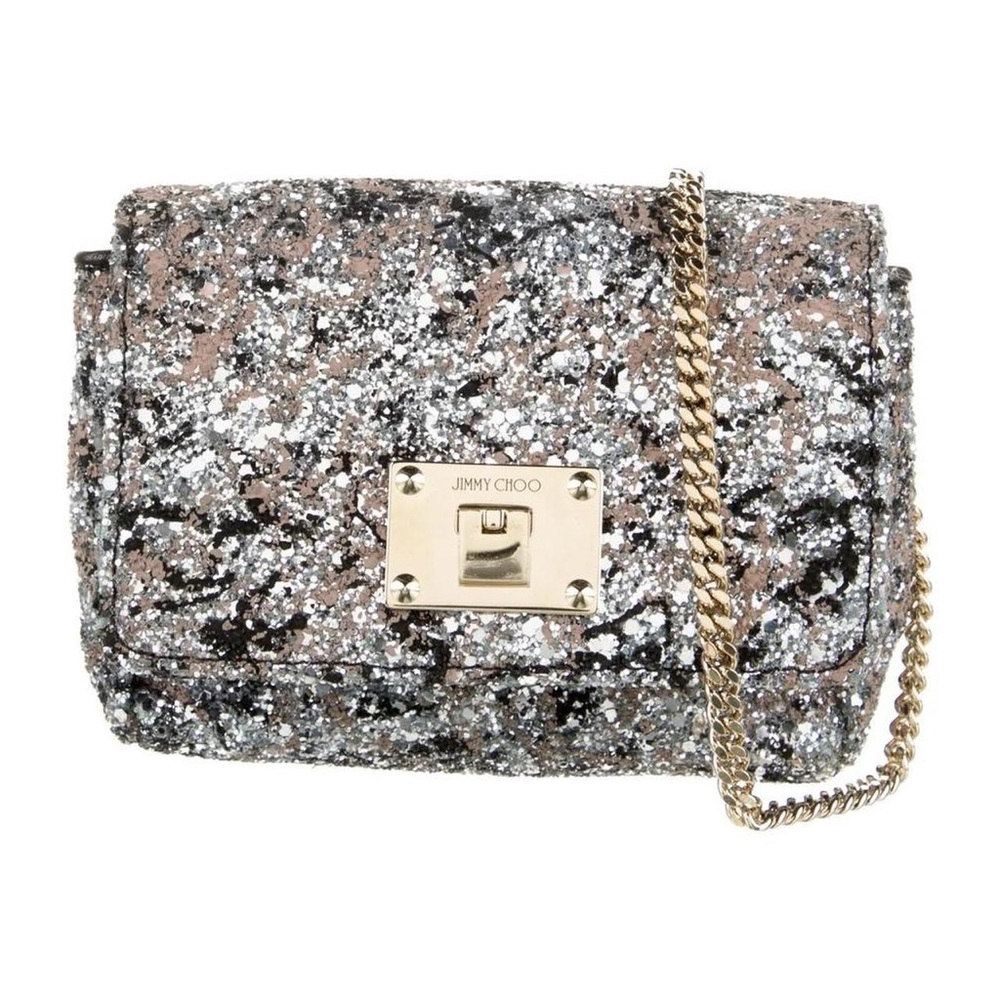 Jimmy Choo Ruby Chain-Link Glitter Mini Bag